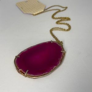Pink Agate Slice Necklace
